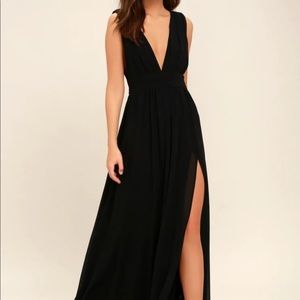 Lulus Maxi long black dress medium